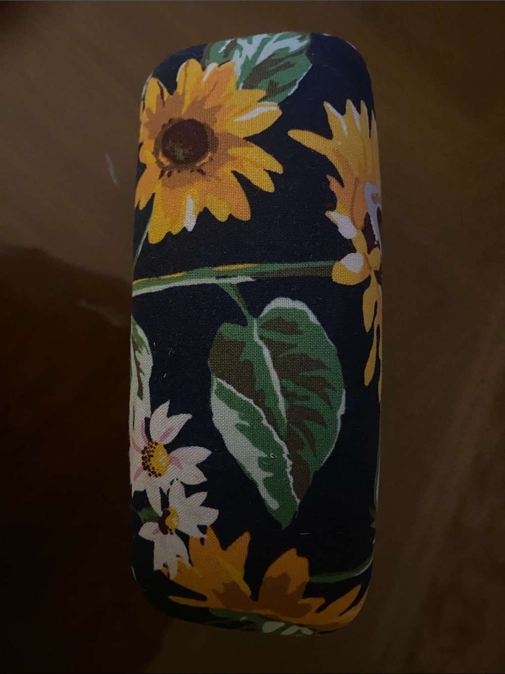 Vera Bradley Navy and Yellow Sunflower Eyeglass Case. Hard case. Never used.
